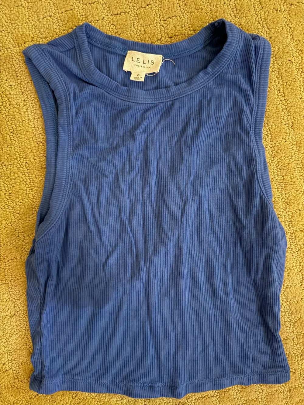 Le Lis Cobalt Ribbed Crewneck Tank